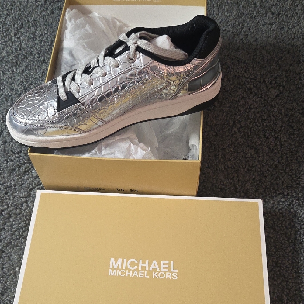 Michael Kors Metallic Silver Sneakers
